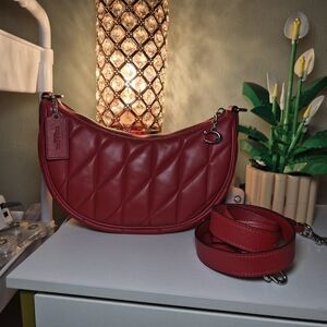 Coach Red Quilted Leather Shoulder Bag
